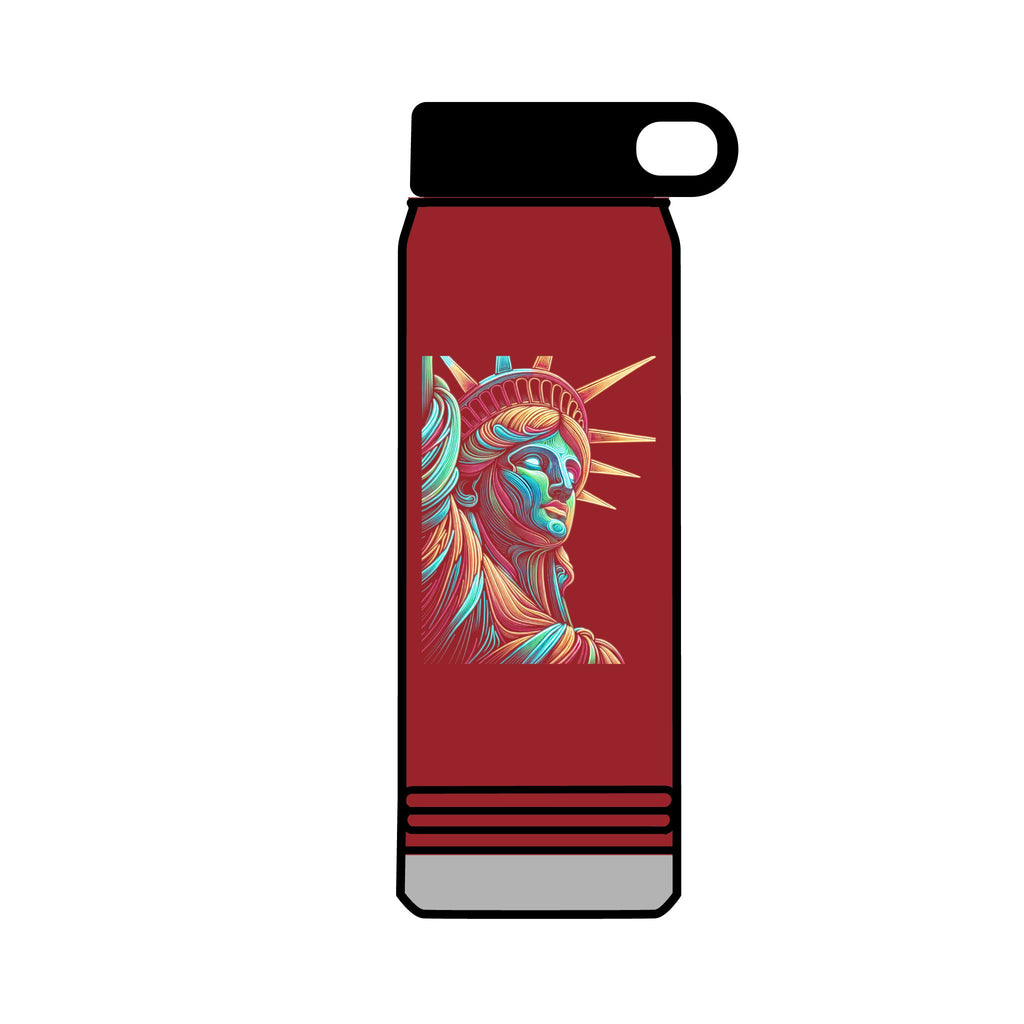 32oz Water Bottle Neon Lady Liberty