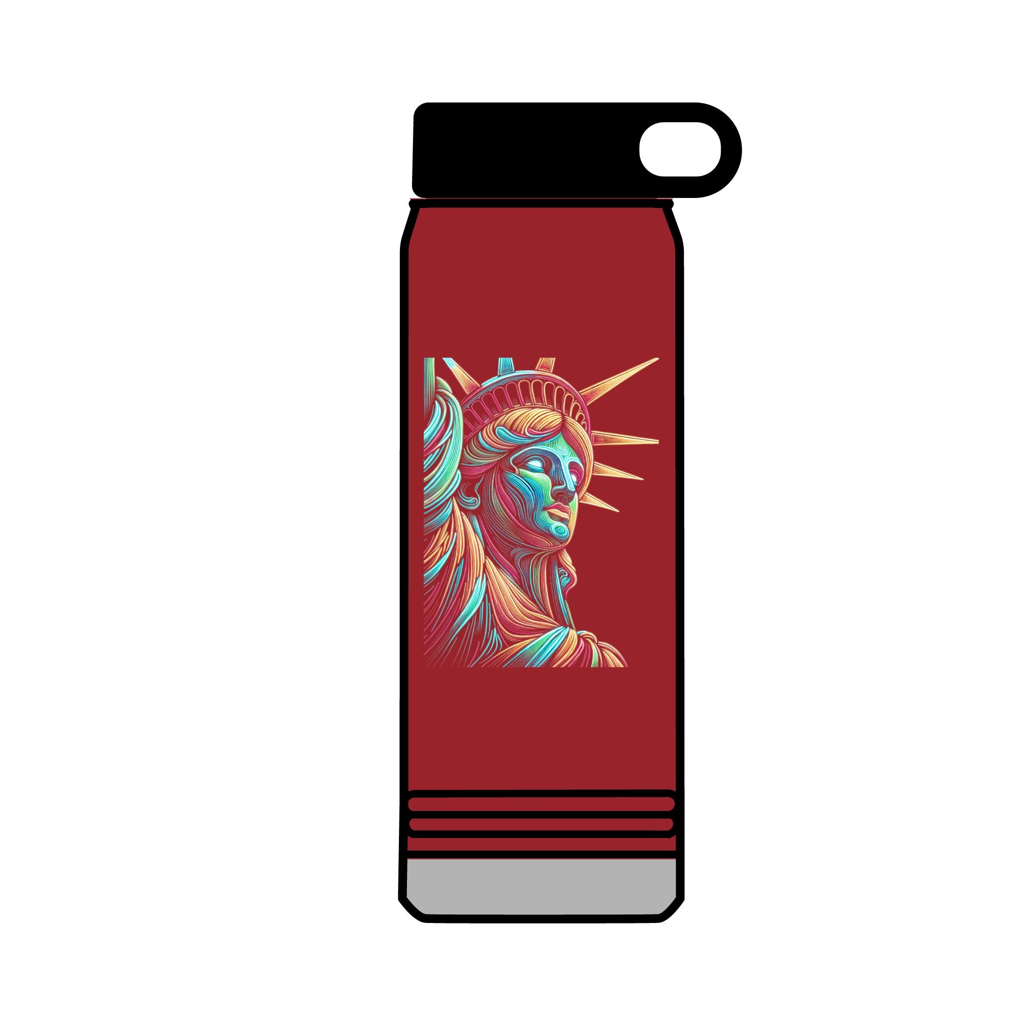 32oz Water Bottle Neon Lady Liberty