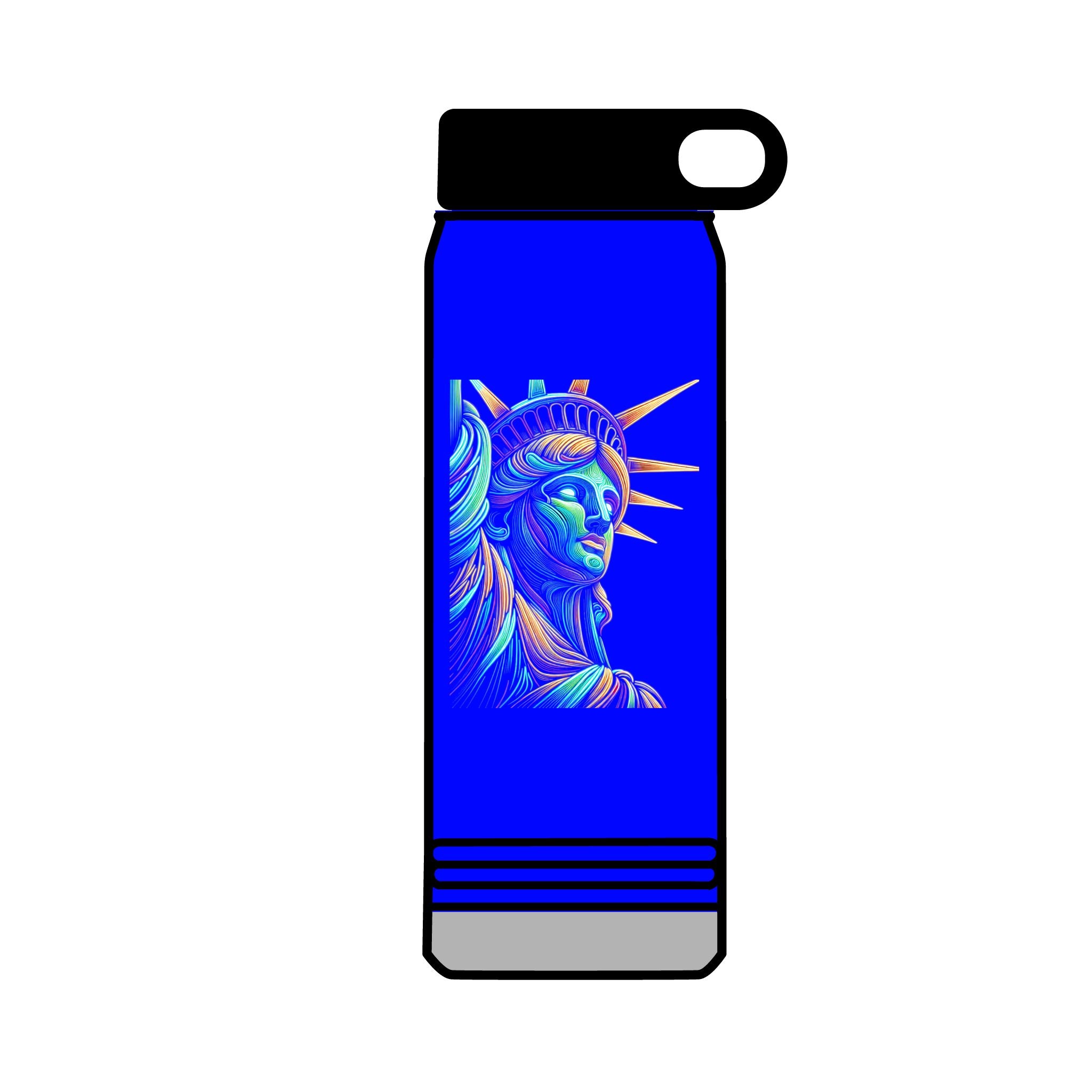32oz Water Bottle Neon Lady Liberty