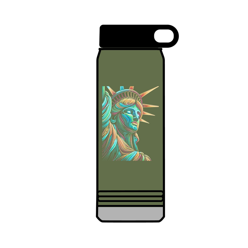 32oz Water Bottle Neon Lady Liberty
