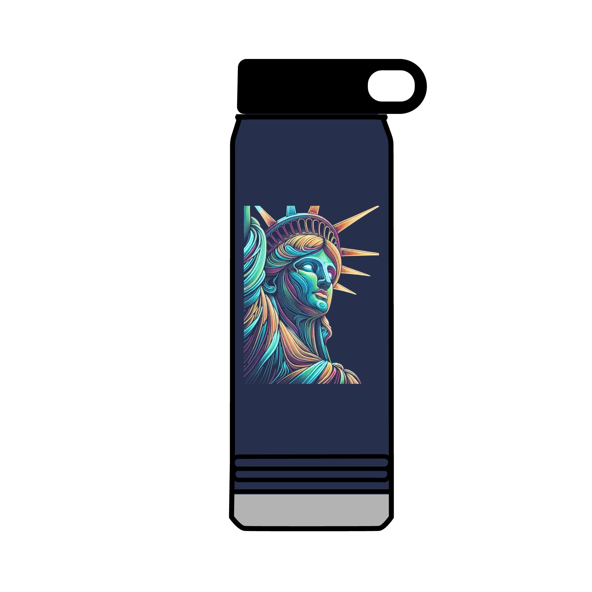 32oz Water Bottle Neon Lady Liberty