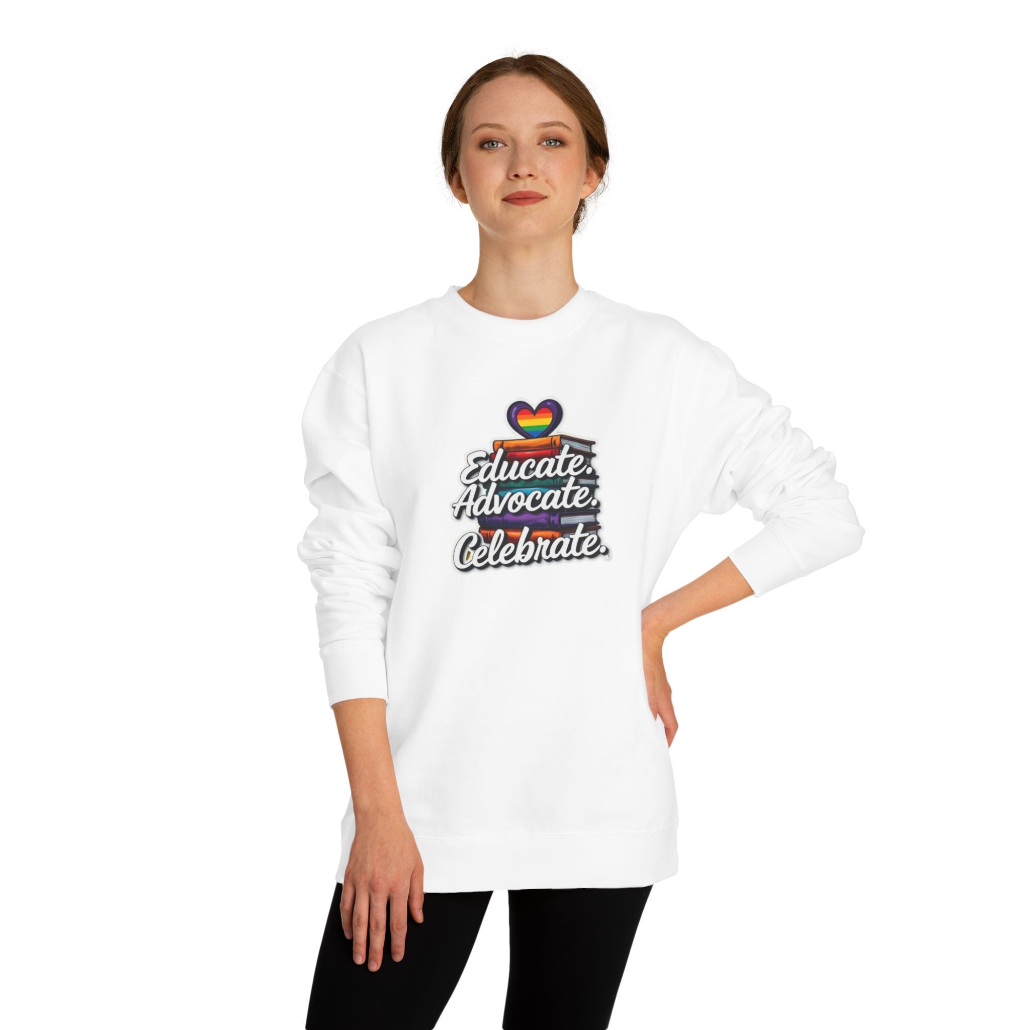 Educate, Advocate, Celebrate Unisex Crew Neck Sweatshirt - Empowerment Apparel