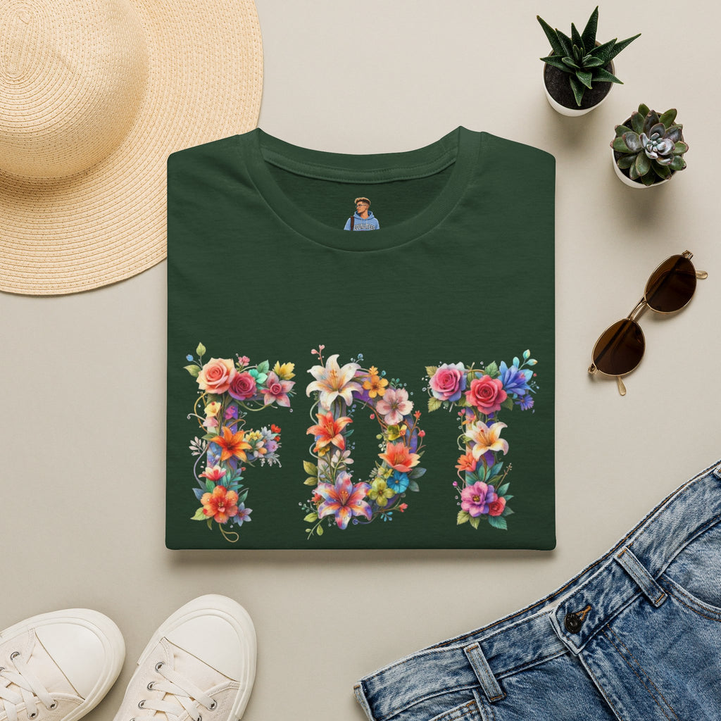 FDT Bold Floral Typography T-Shirt