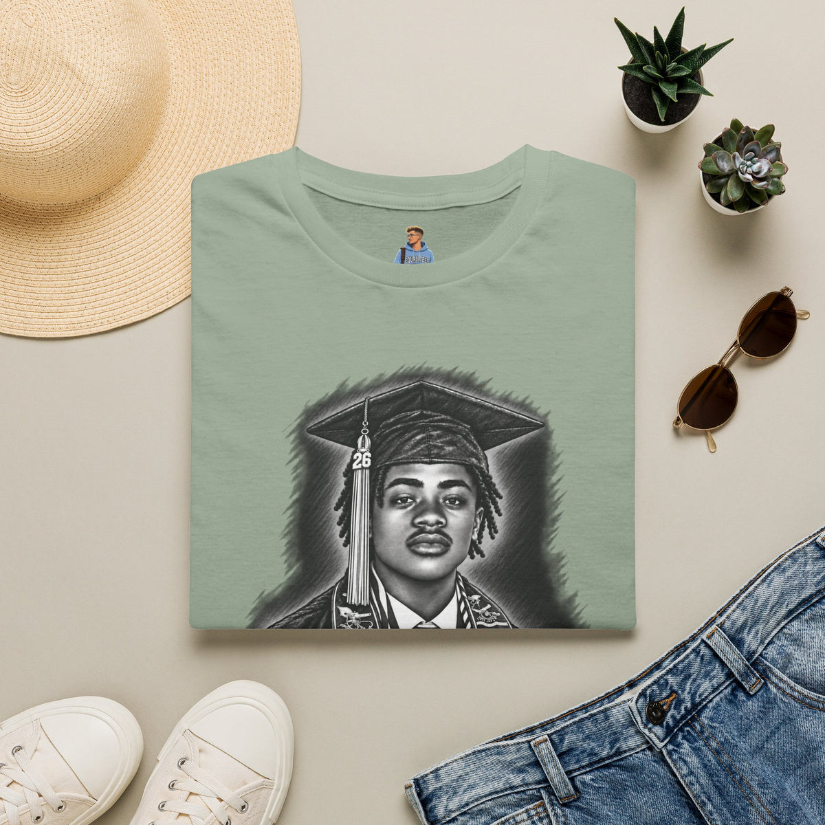 Portrait Front and Back - In Memory of Pierre Damas Bel T-Shirt