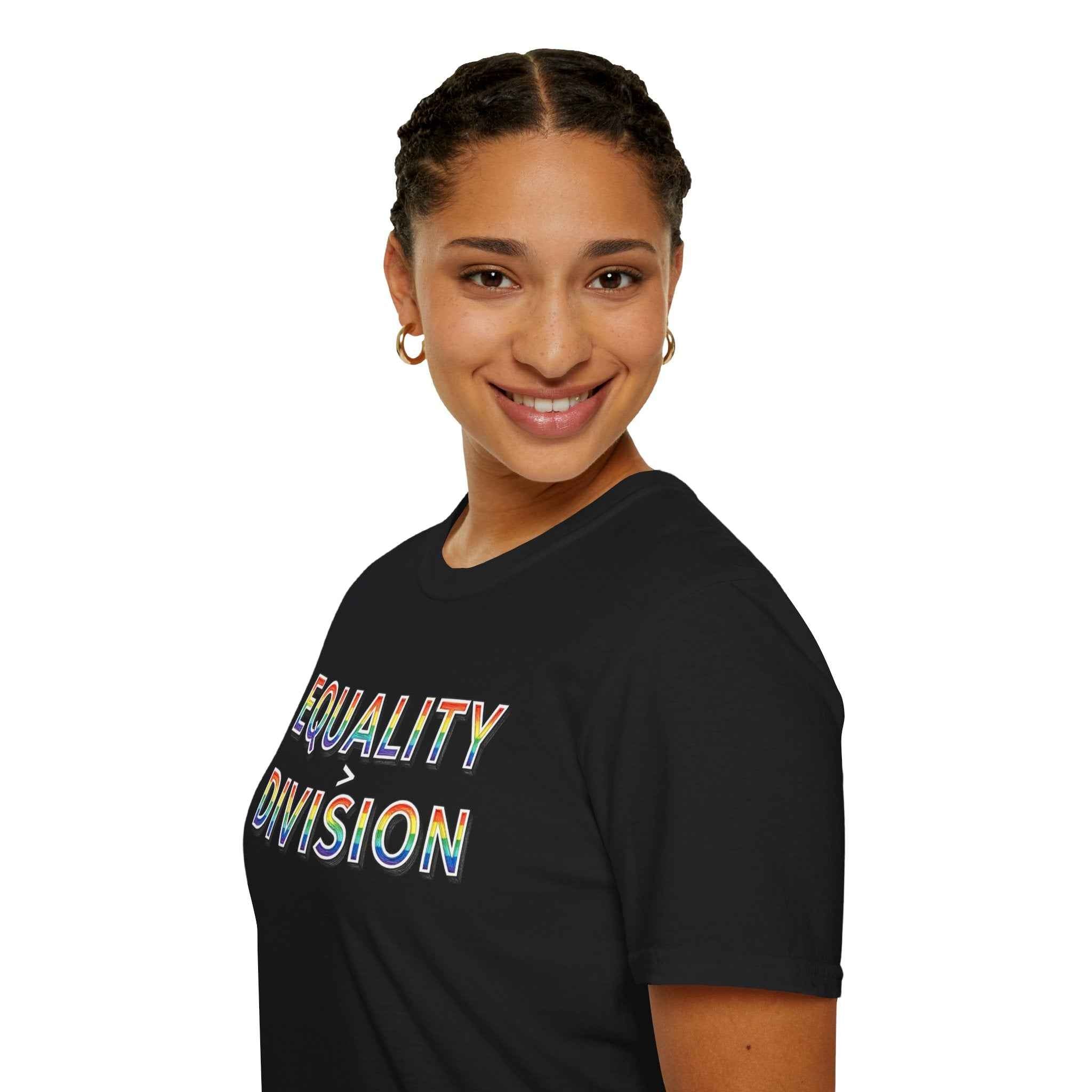 Equality is Greater Than Division T-Shirt — Rainbow Pride Graphic Tee