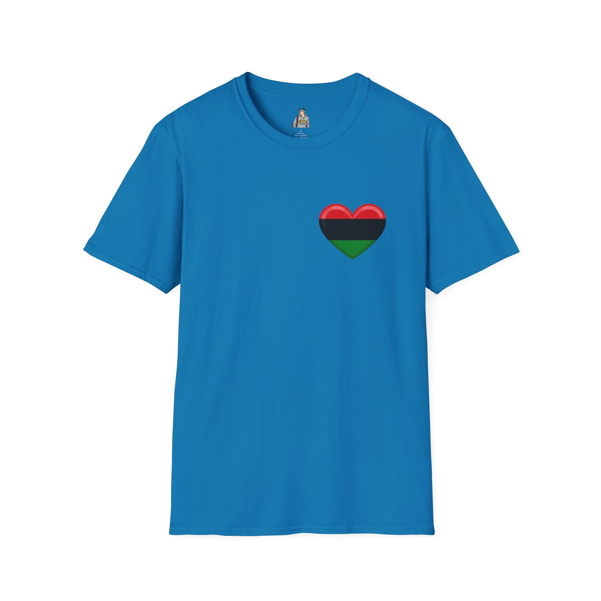 Unity and Heritage Unisex Softstyle T-Shirt with Pan-African Heart
