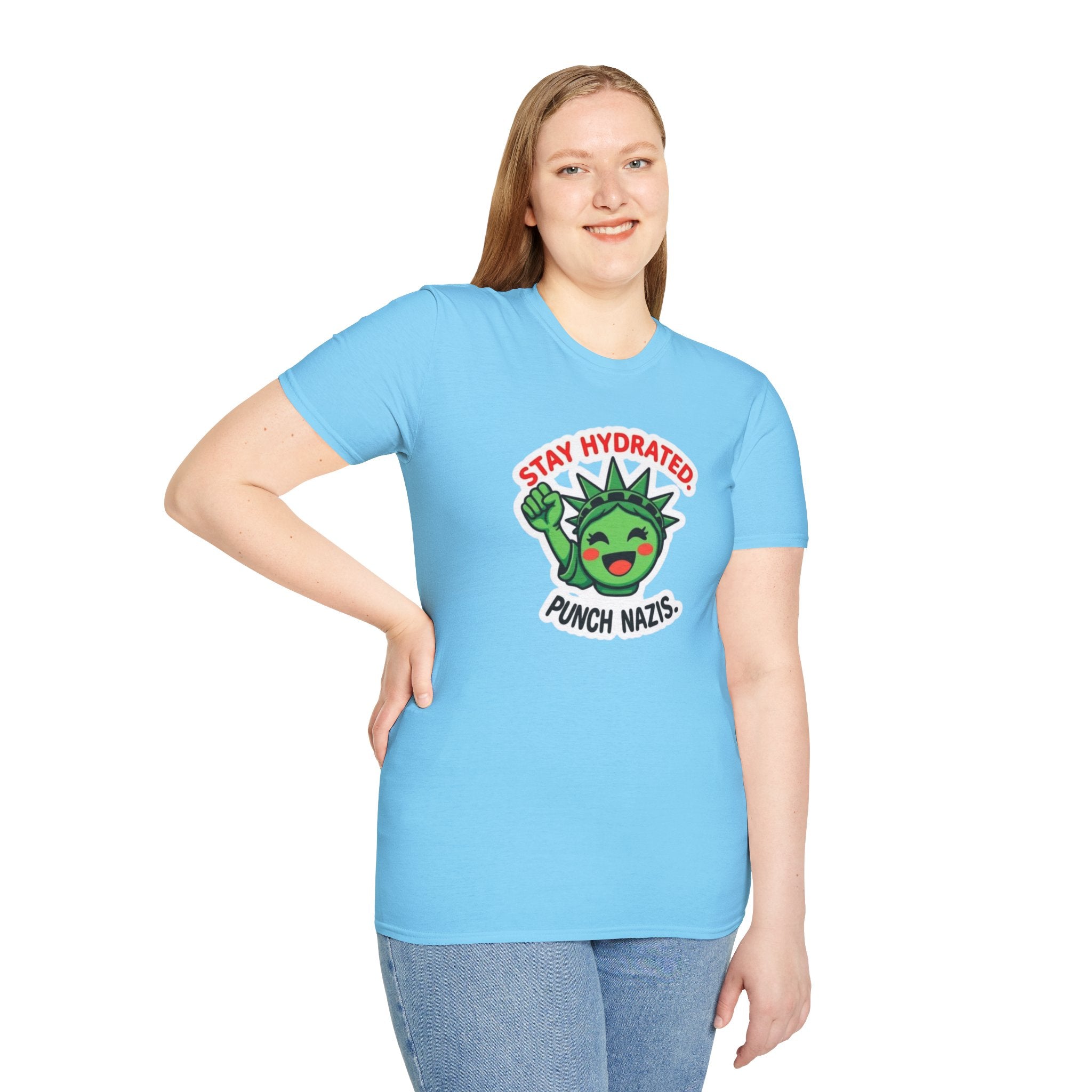 Stay Hydrated, Punch Nazis Funny Political Activism Tee