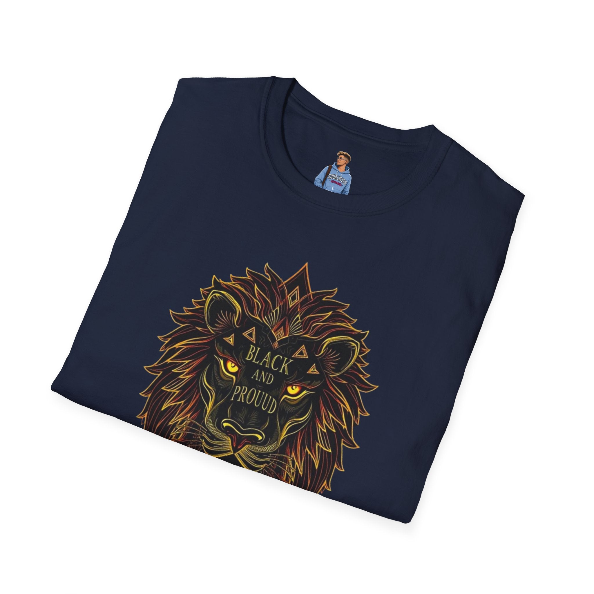 Black & Proud Lion Softstyle T-Shirt - Unisex Graphic Tee