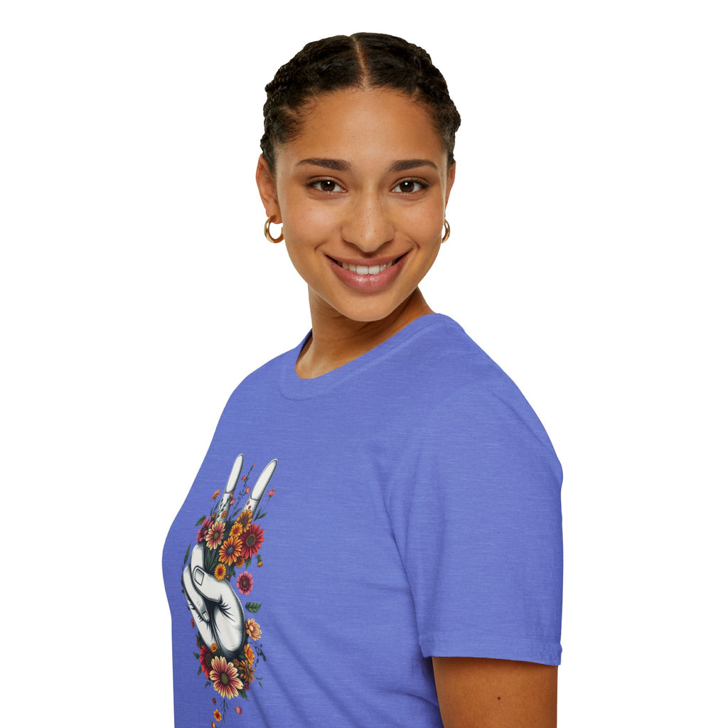 Grow Peace Unisex Softstyle T-Shirt - Boho Inspiration, Perfect for Festivals and Everyday Wear