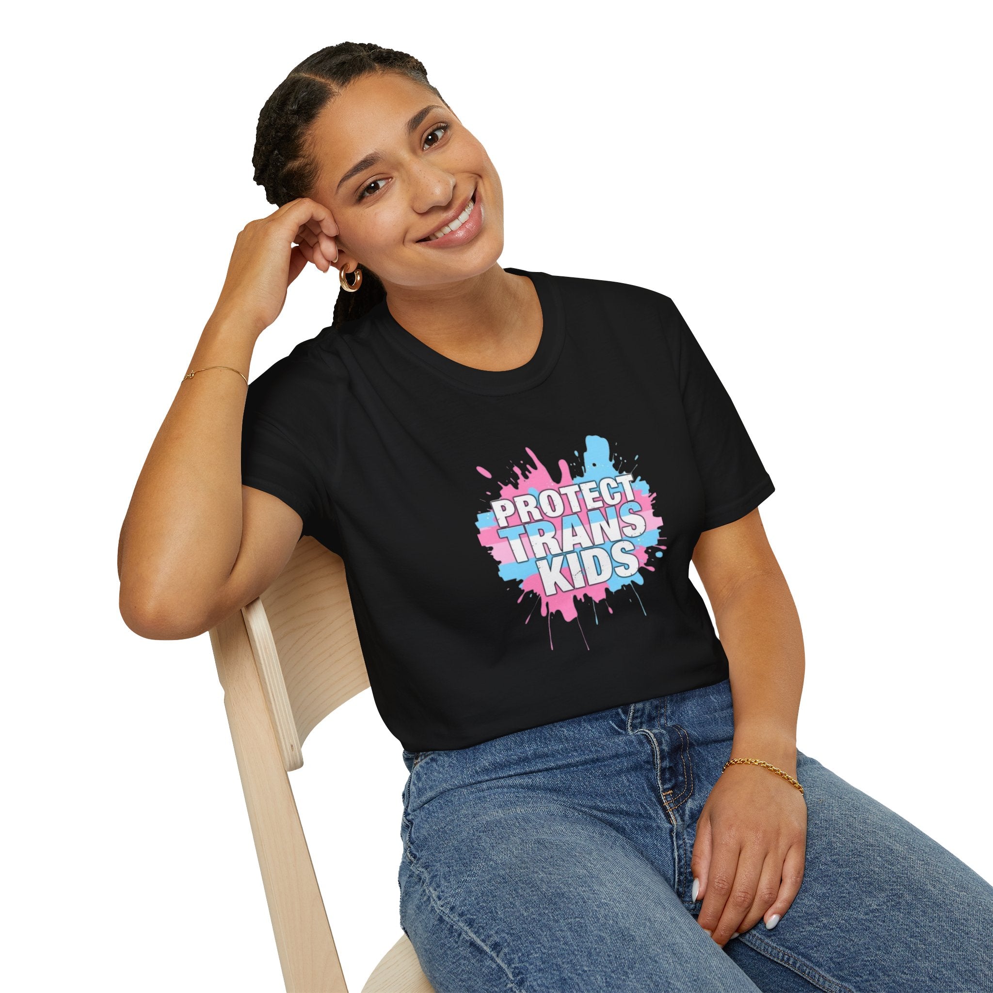 Protect Trans Kids Unisex Softstyle T-Shirt - Supportive LGBTQ+ Apparel