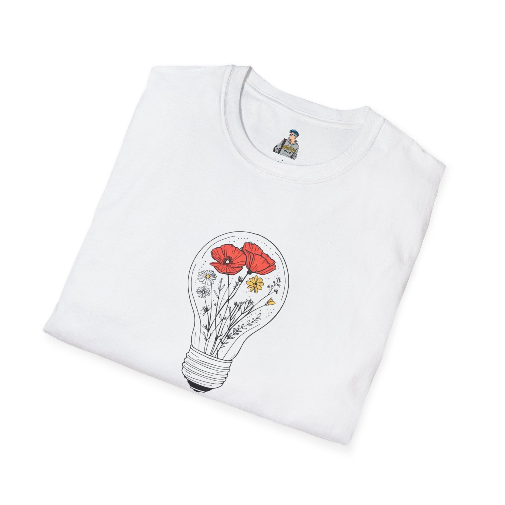 Be the Light Floral T-Shirt | Unisex Softstyle Tee for Positive Vibes