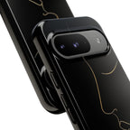 Android OR iPhone Compatible Cases - Gold Line Face Design - Unique Tough Cases