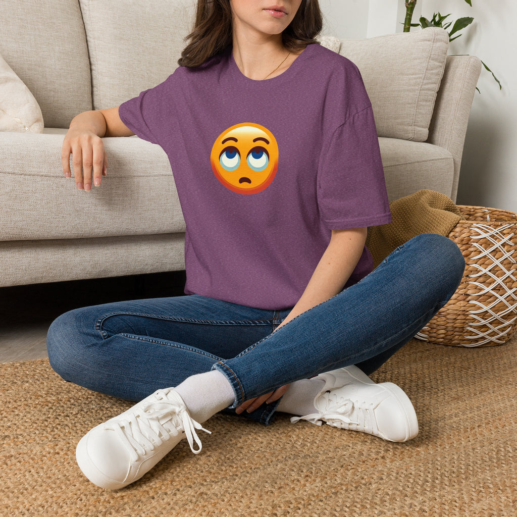 Unisex Softstyle T-Shirt with Eye Roll Emoji | Casual Graphic Tee for Everyday Humor