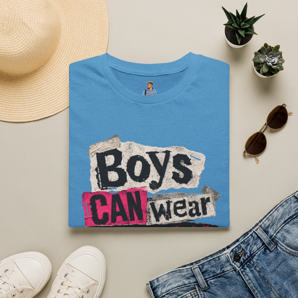 Boys Can Wear Pink T-Shirt — Bold Retro Feminist Graphic Tee