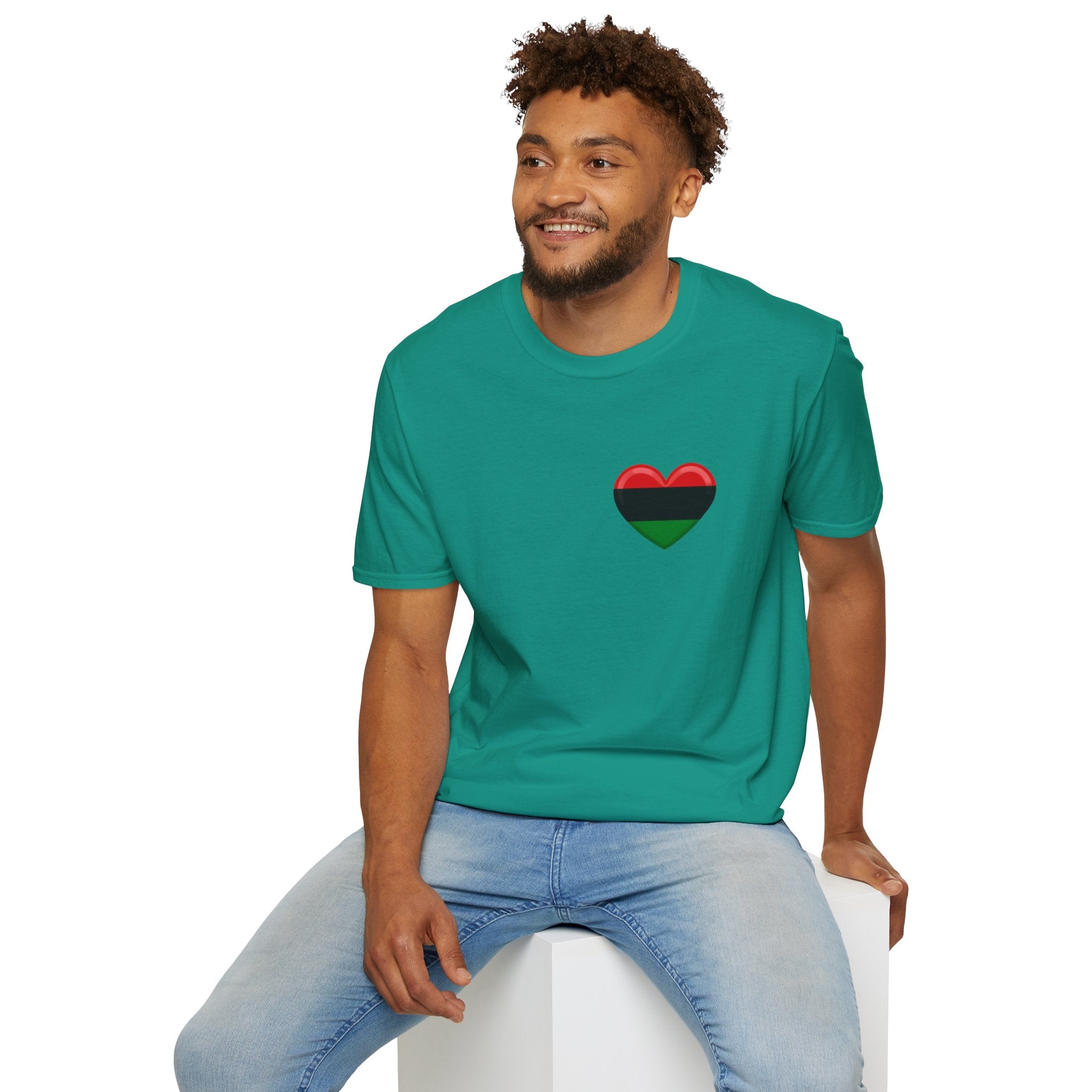 Unity and Heritage Unisex Softstyle T-Shirt with Pan-African Heart