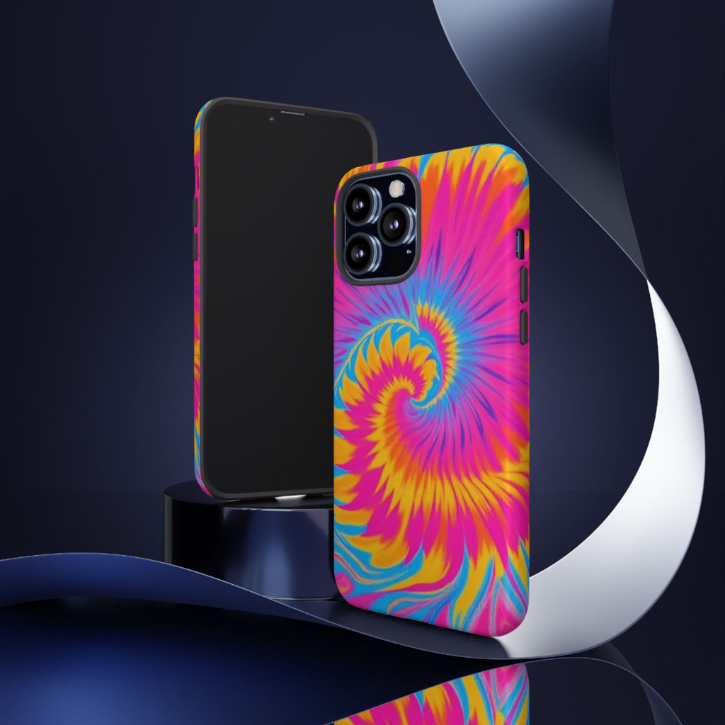 Vibrant Tie-Dye Swirl Protective Tough Case for iPhone