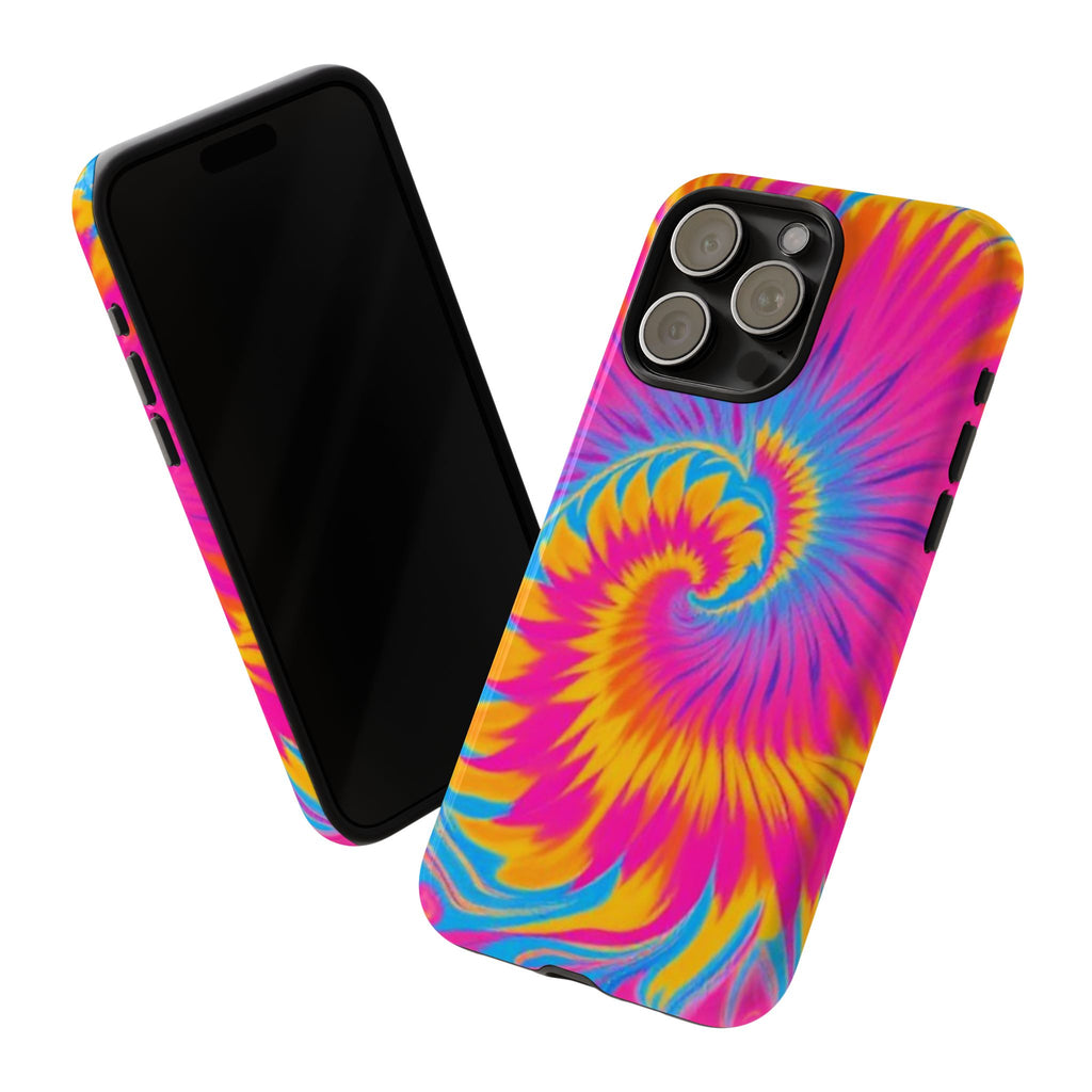 Vibrant Tie-Dye Swirl Protective Tough Case for iPhone