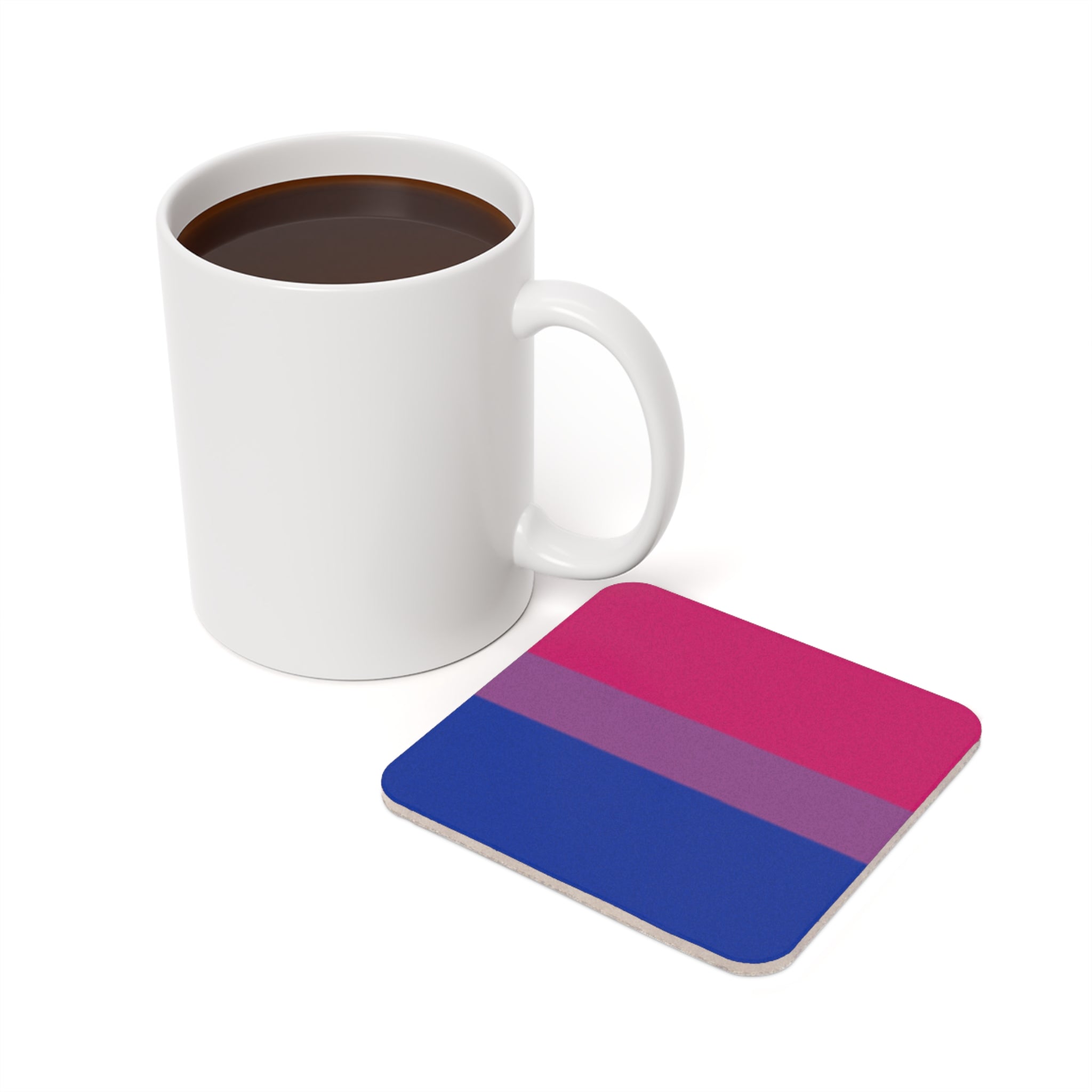 Bisexual Pride Cork Back Coaster - Bi Pride Colors - Perfect for Celebrations and Everyday Use