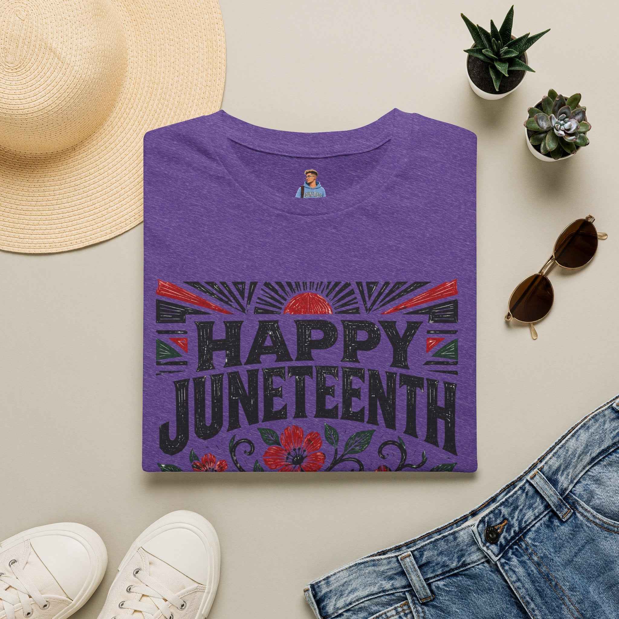 Juneteenth T-Shirt — "Happy Juneteenth" Floral Freedom Tee