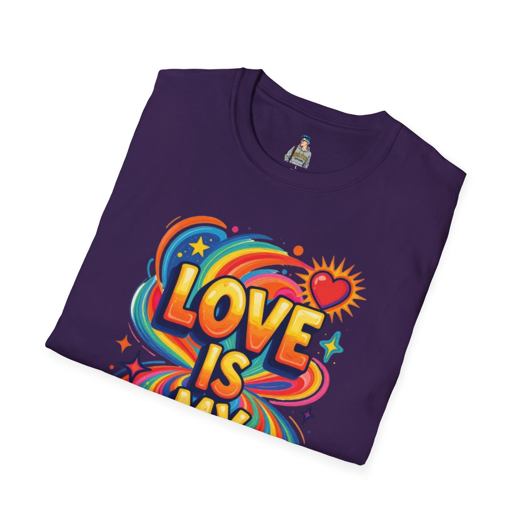 Love Is My Religion Retro Rainbow Graphic T-shirt