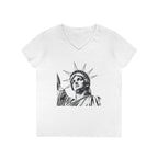 Liberty Graphic Ladies' V-Neck T-Shirt - Empowering Women's Tee for Casual Wear