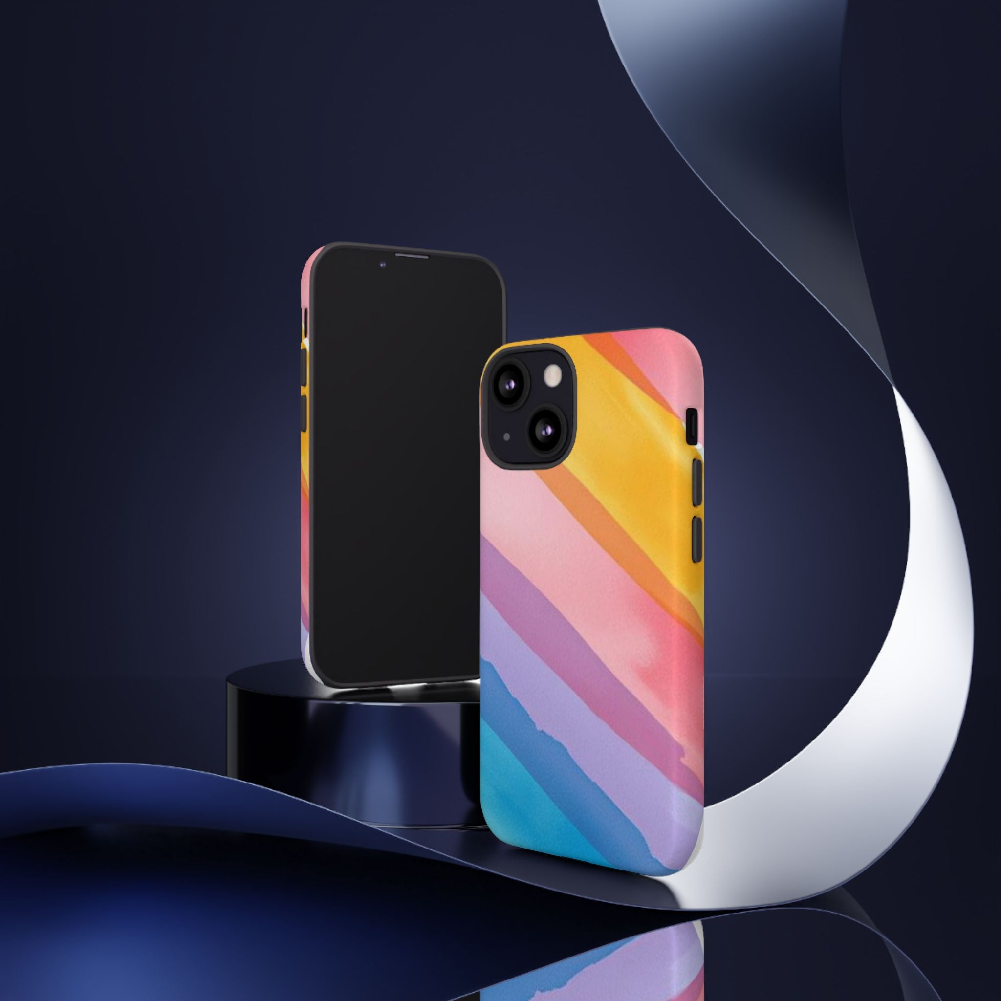 Colorful Diagonal Watercolor Tough Phone Case for iPhone