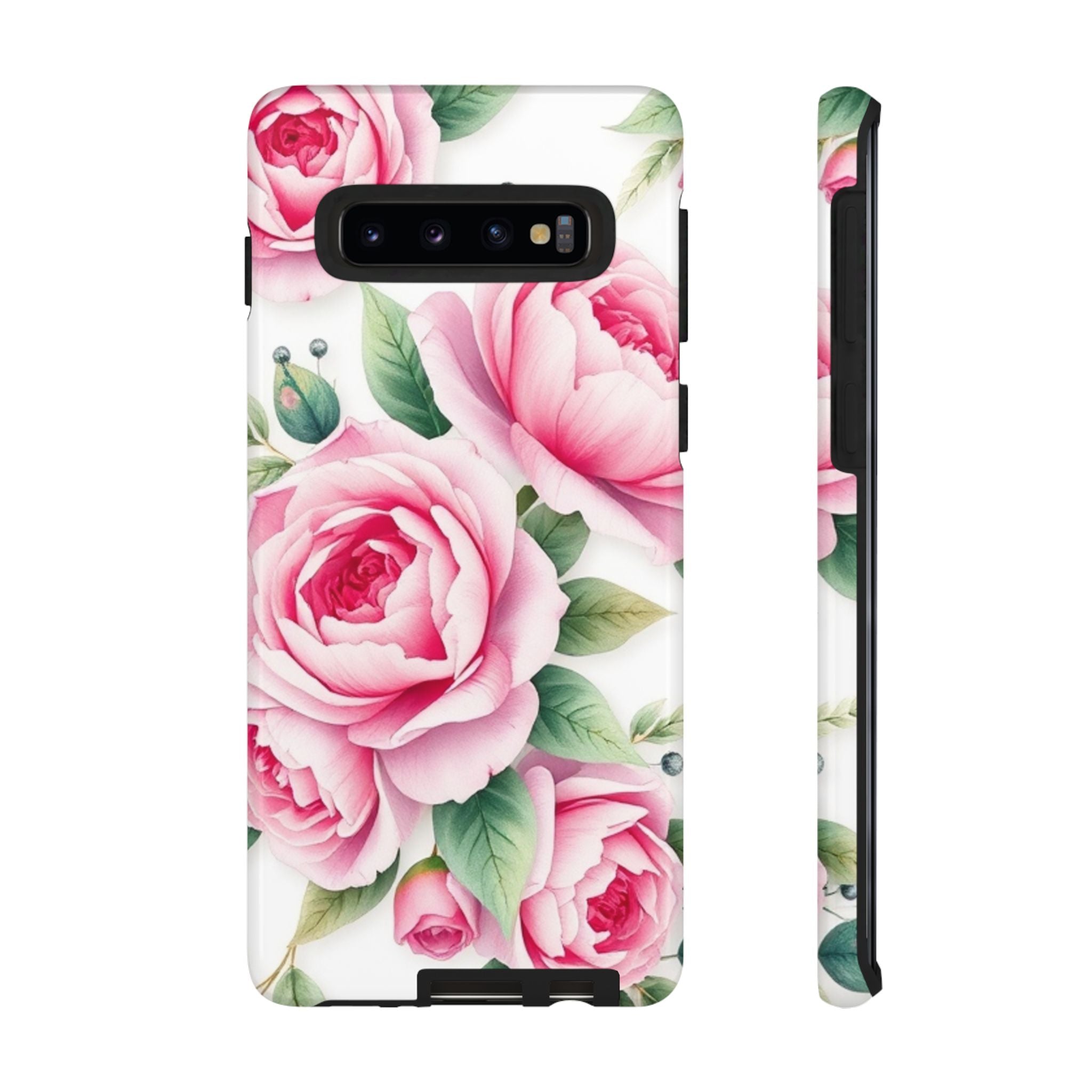 Android OR iPhone Compatible Cases - Pink Flower Design - Unique Tough Cases