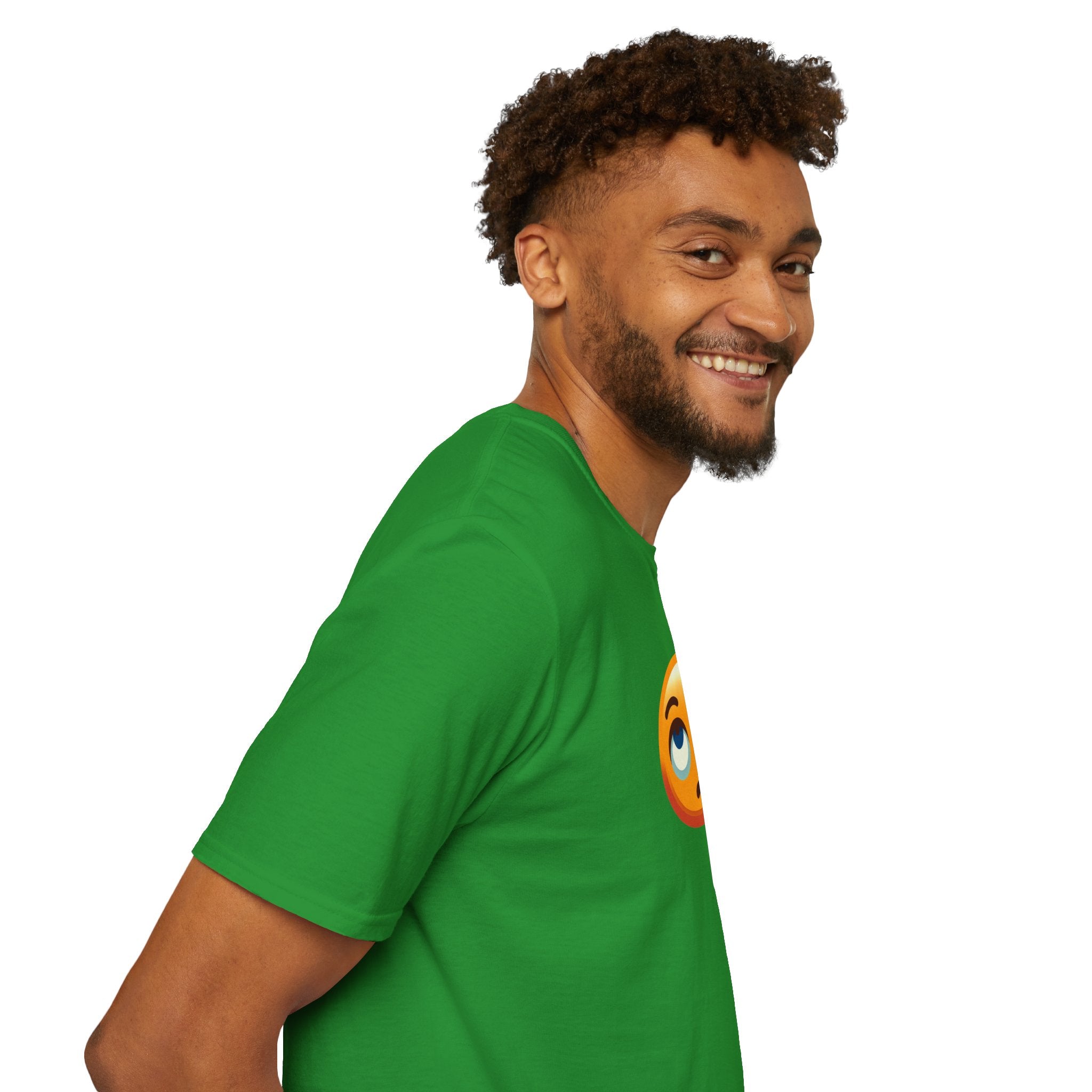 Unisex Softstyle T-Shirt with Eye Roll Emoji | Casual Graphic Tee for Everyday Humor