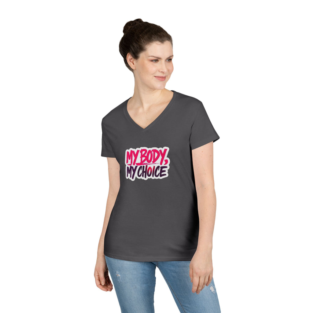 My Body My Choice Ladies' V-Neck Protest T-Shirt