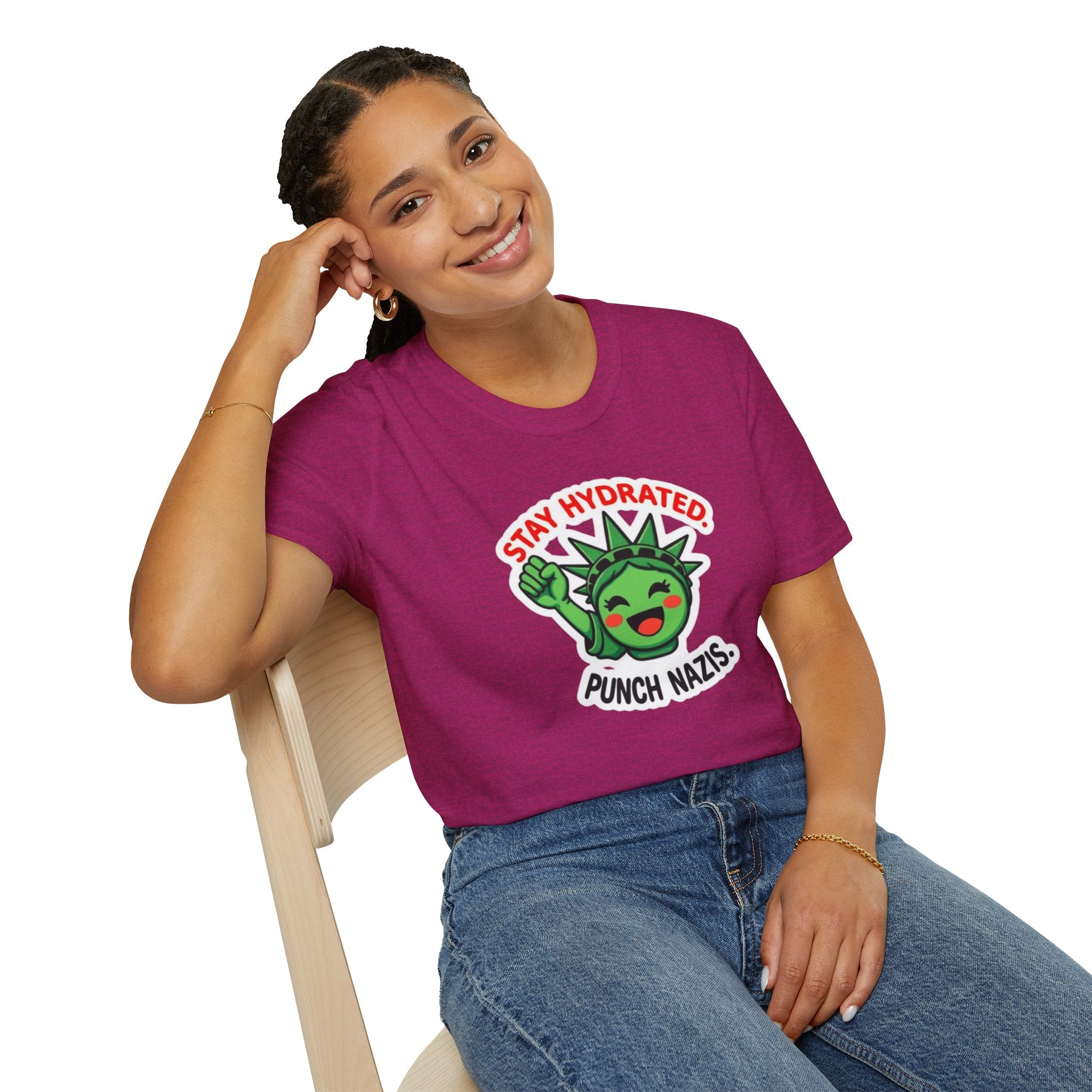 Stay Hydrated, Punch Nazis Funny Political Activism Tee