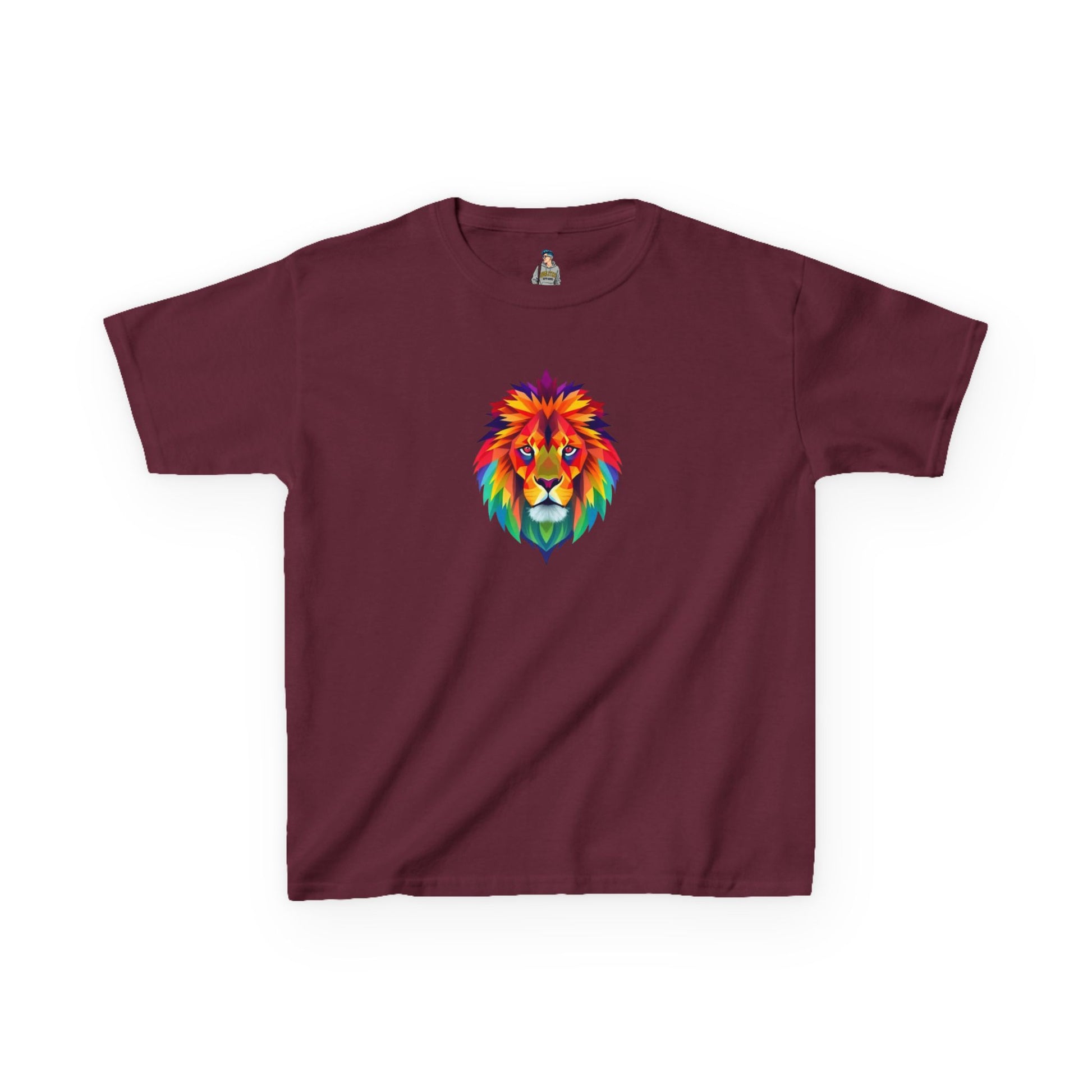 Colorful Fractal Lion Kids Heavy Cotton Tee