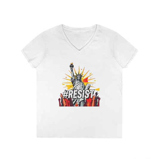 #RESIST Ladies' V-Neck T-Shirt - Empowering Activism Apparel