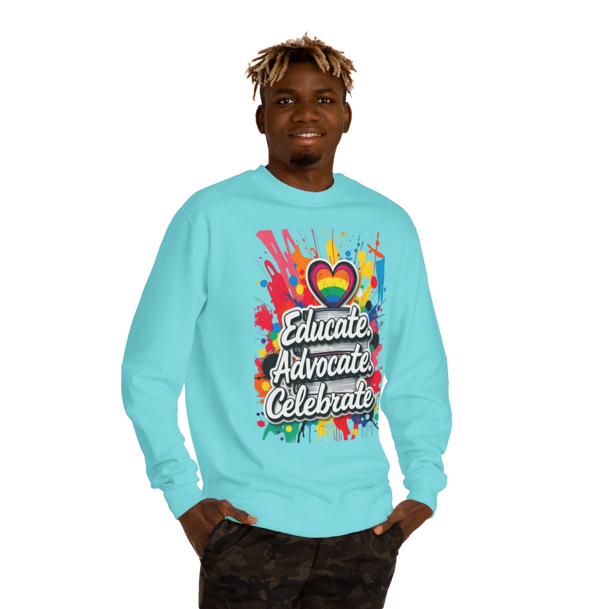 Educate, Advocate, Celebrate Unisex Crew Neck Sweatshirt - Empowerment Apparel