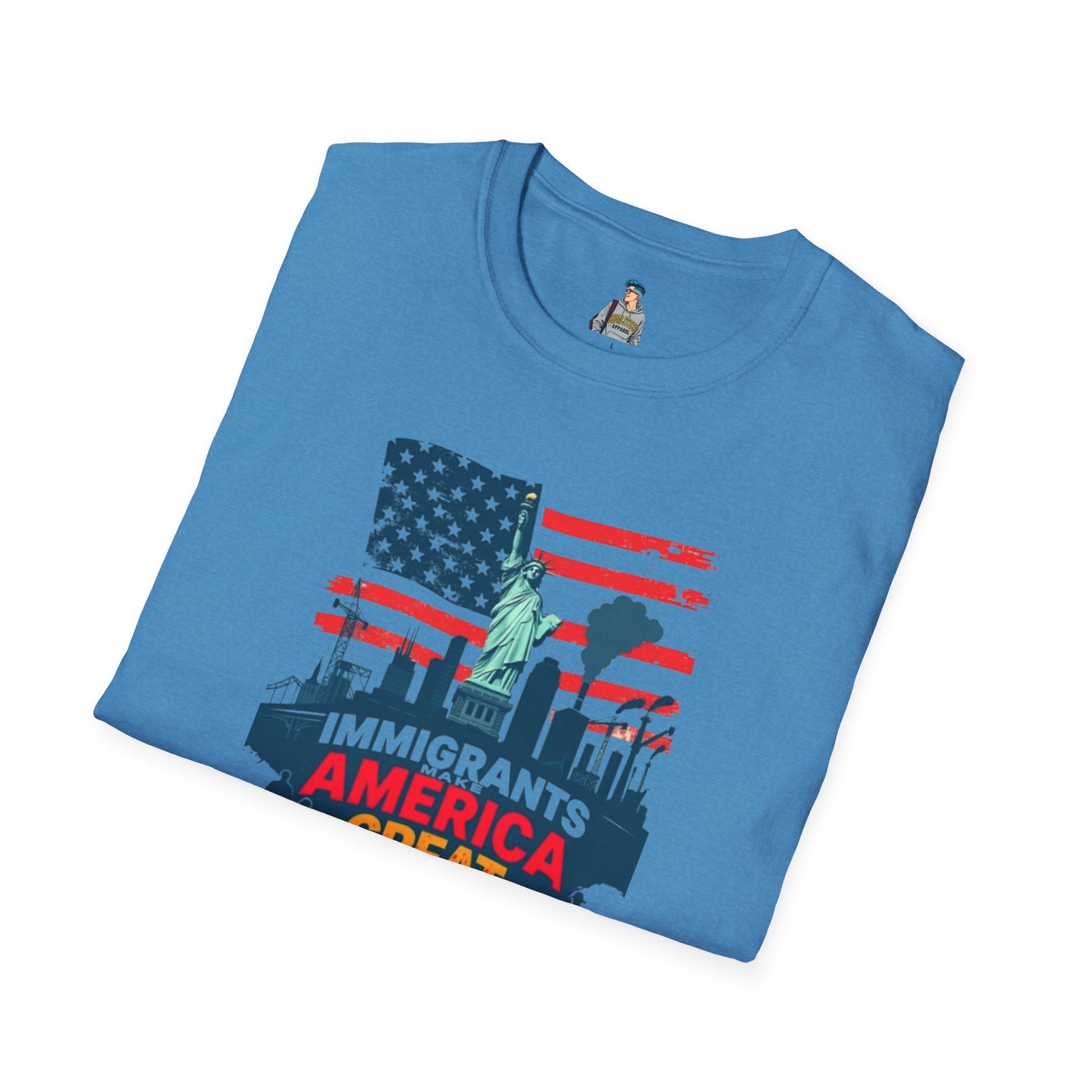 Unisex Softstyle T-Shirt - "Immigrants Make America Great" - Celebrate Diversity & Freedom