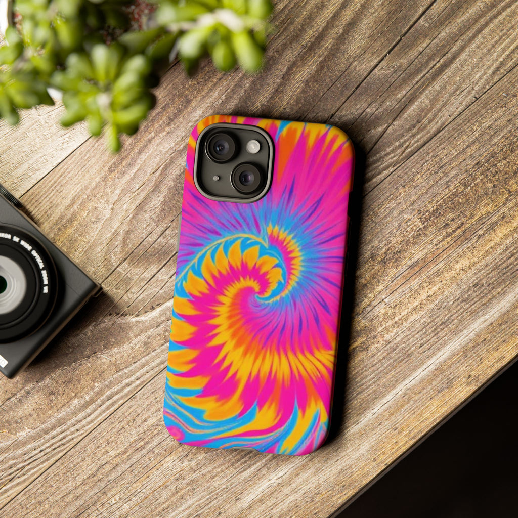 Vibrant Tie-Dye Swirl Protective Tough Case for iPhone