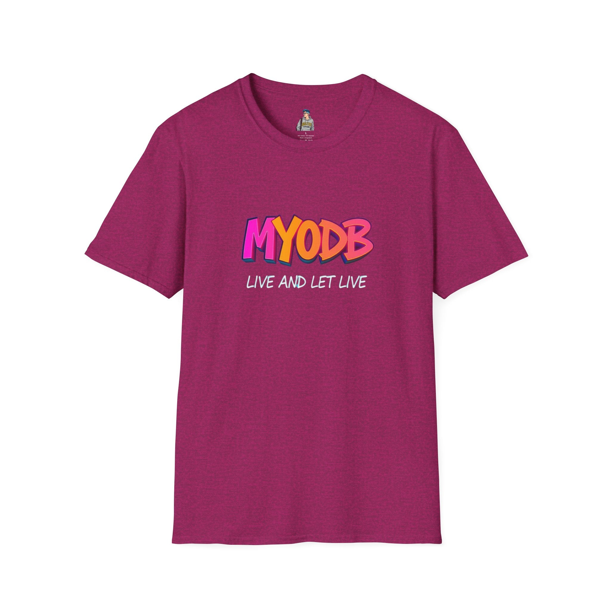 MYODB Live and Let Live T-Shirt | Unisex Softstyle Tee | Casual Streetwear