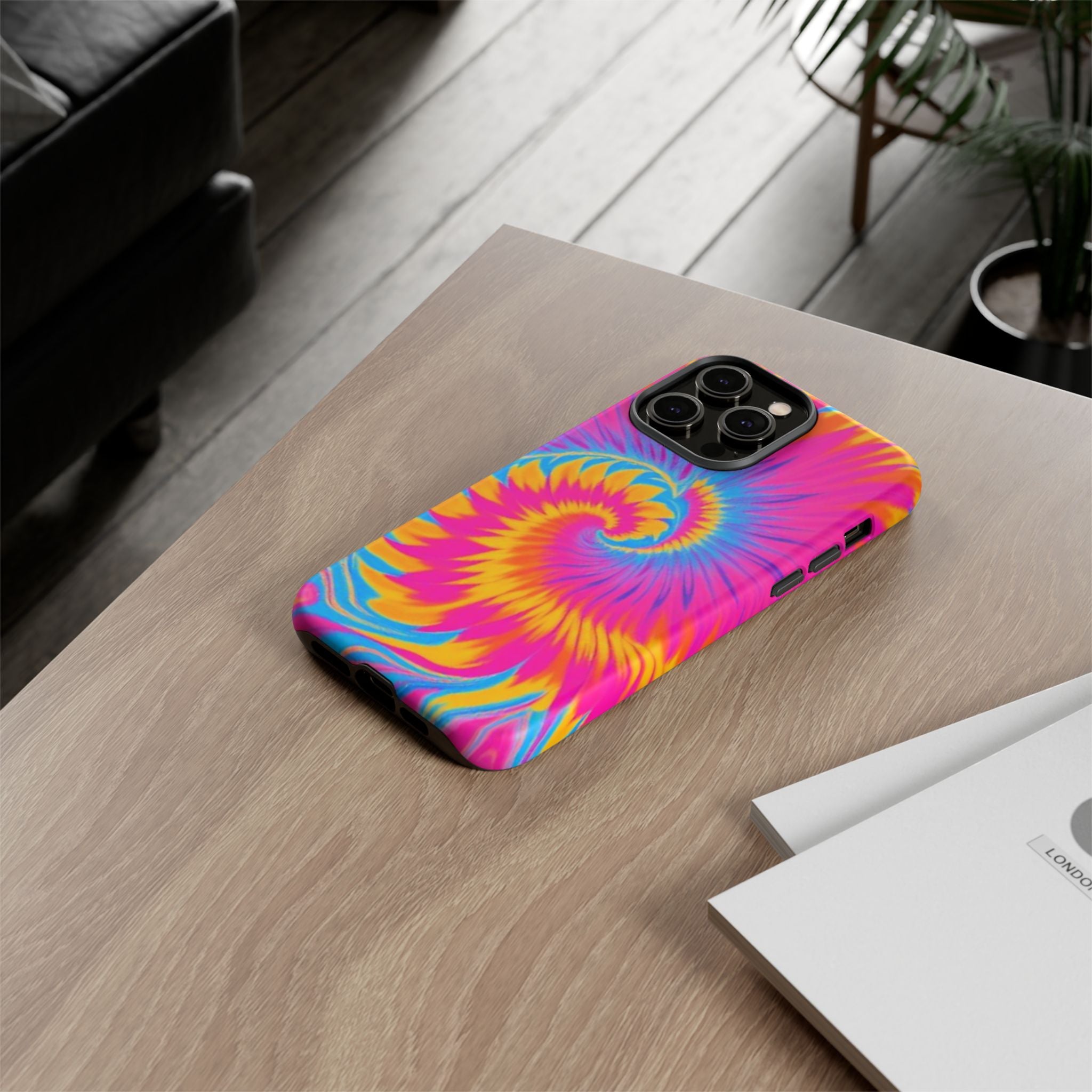Vibrant Tie-Dye Swirl Protective Tough Case for iPhone