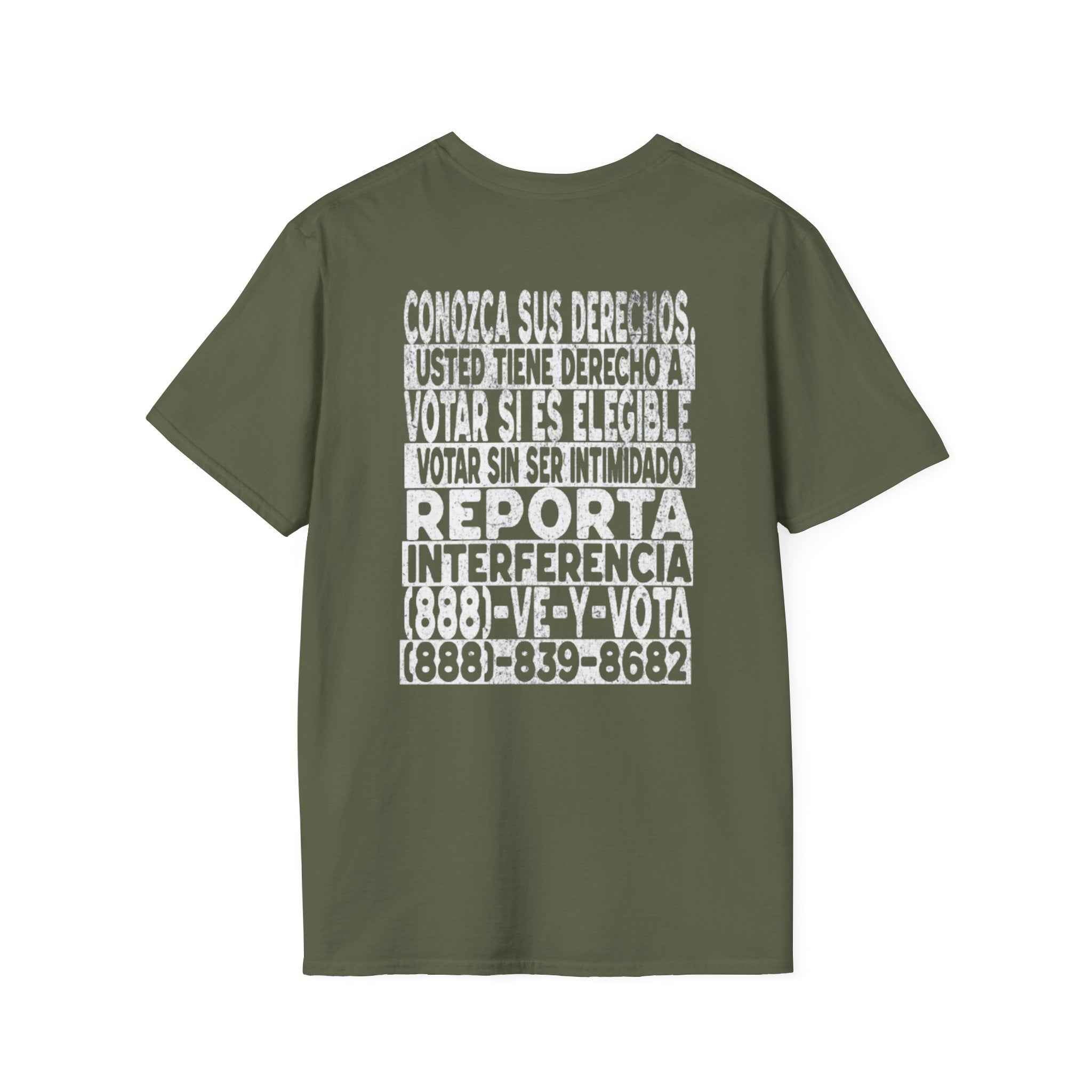 Voting Rights T-Shirt — Spanish "CONOZCA SUS DERECHOS"