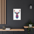 Vibrant Stag Canvas Wall Art - Colorful Geometric Deer Decor