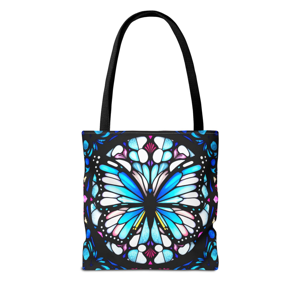 Colorful Butterfly Stained Glass Design Tote Bag