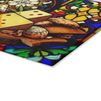 Stained Glass Cheese & Wine Cutting Board - Elegant Kitchen Decor