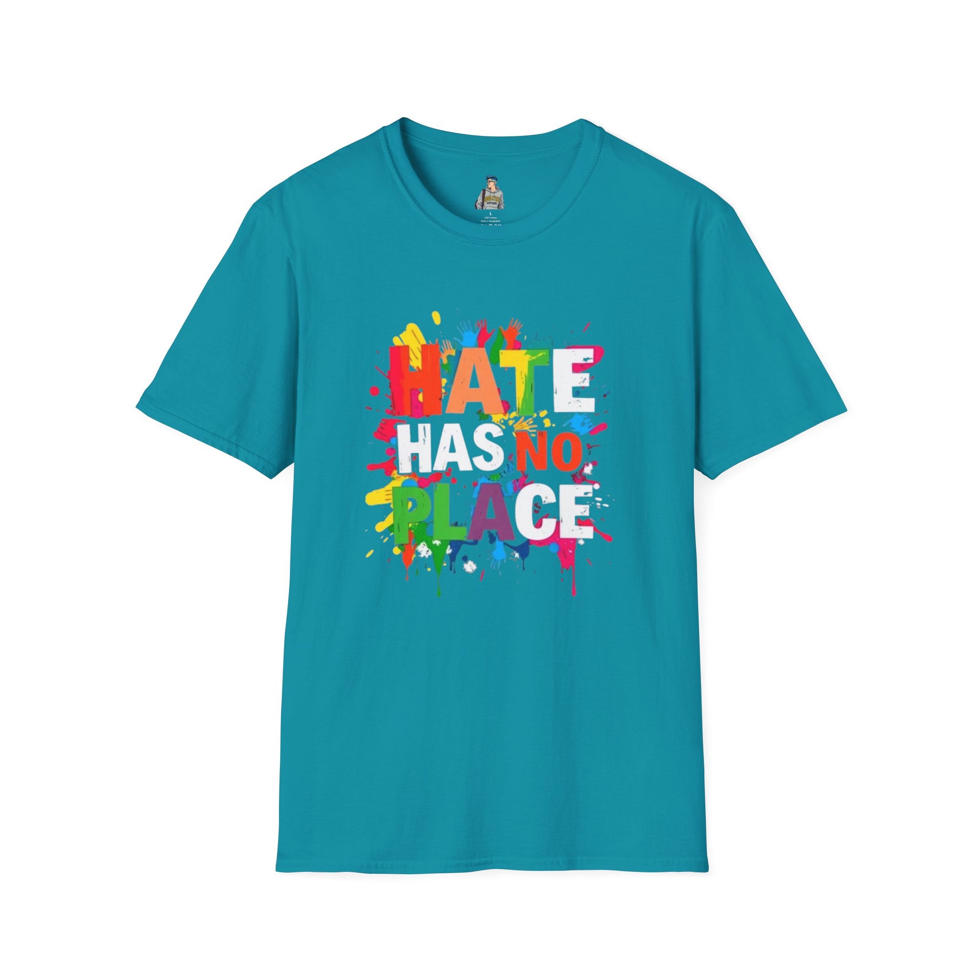 Unisex Softstyle T-Shirt - Hate Has No Place Colorful Graphic Tee