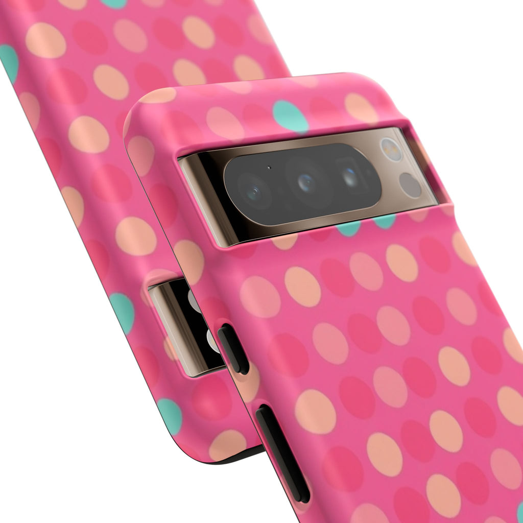 Android OR iPhone Protective Cases - Retro Polka Dots Pattern Tough Case