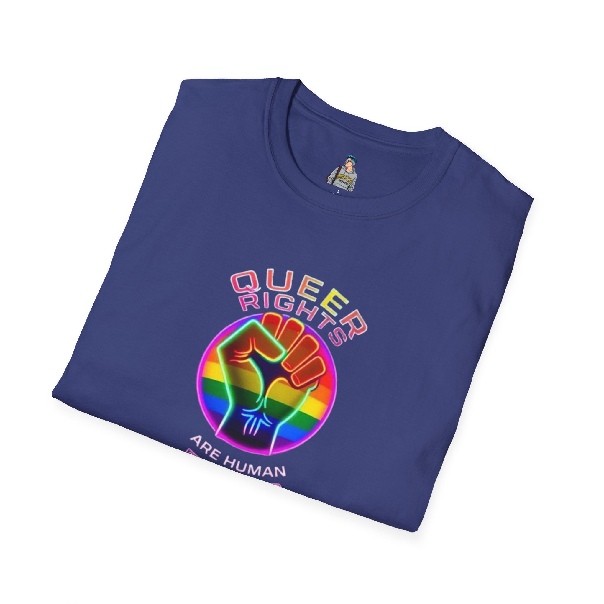 Unisex Softstyle T-Shirt - Queer Rights Are Human Rights Statement Tee