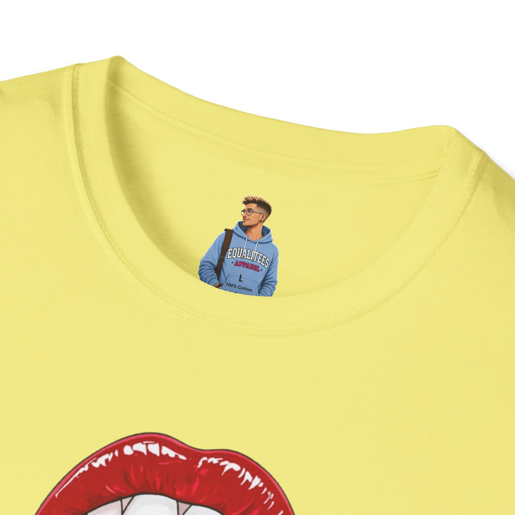 Pride Love Unisex Softstyle T-Shirt | LGBTQ+ Rainbow Heart Design