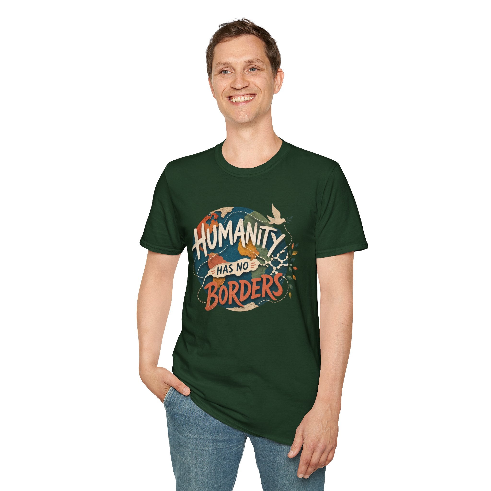 Humanity Has No Borders T-Shirt — Earth & Peace Graphic Tee