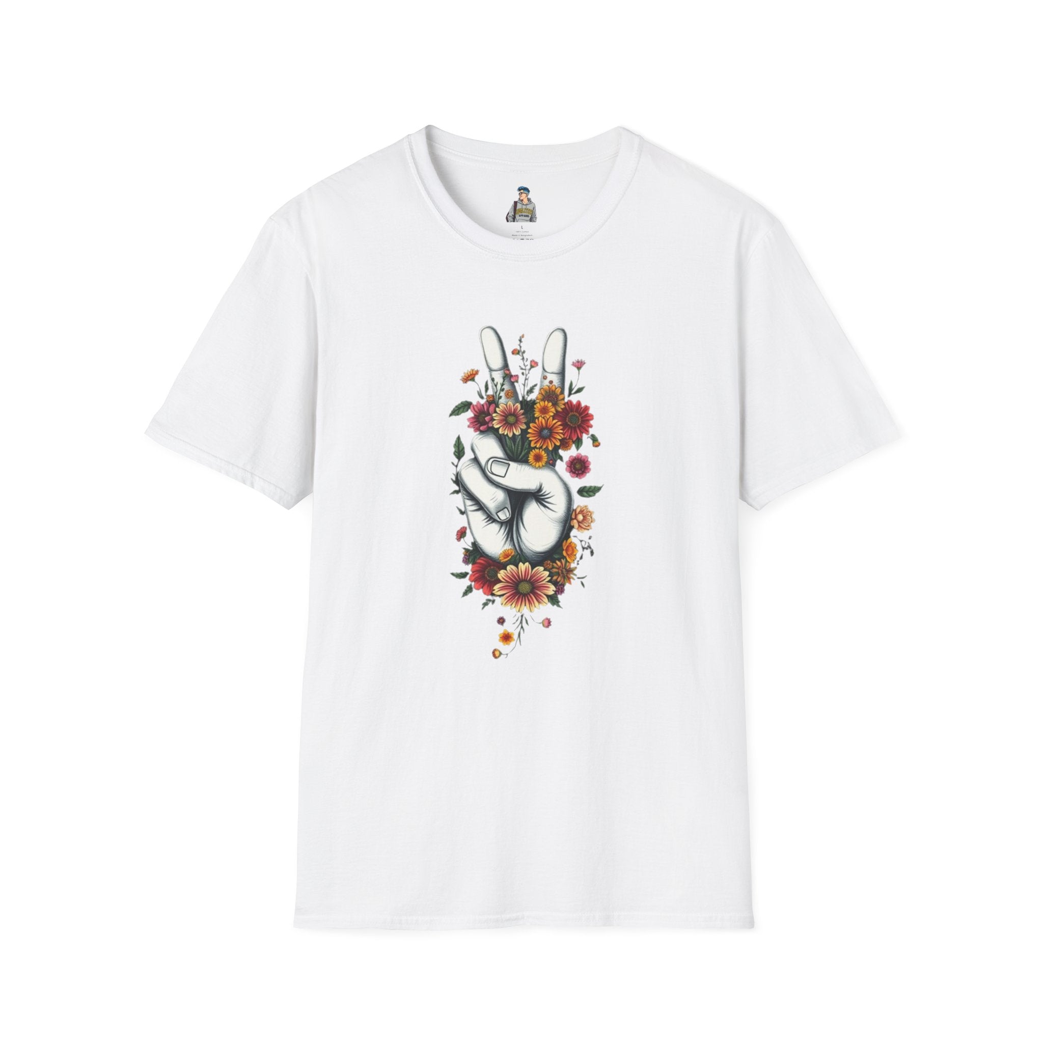 Grow Peace Unisex Softstyle T-Shirt - Boho Inspiration, Perfect for Festivals and Everyday Wear