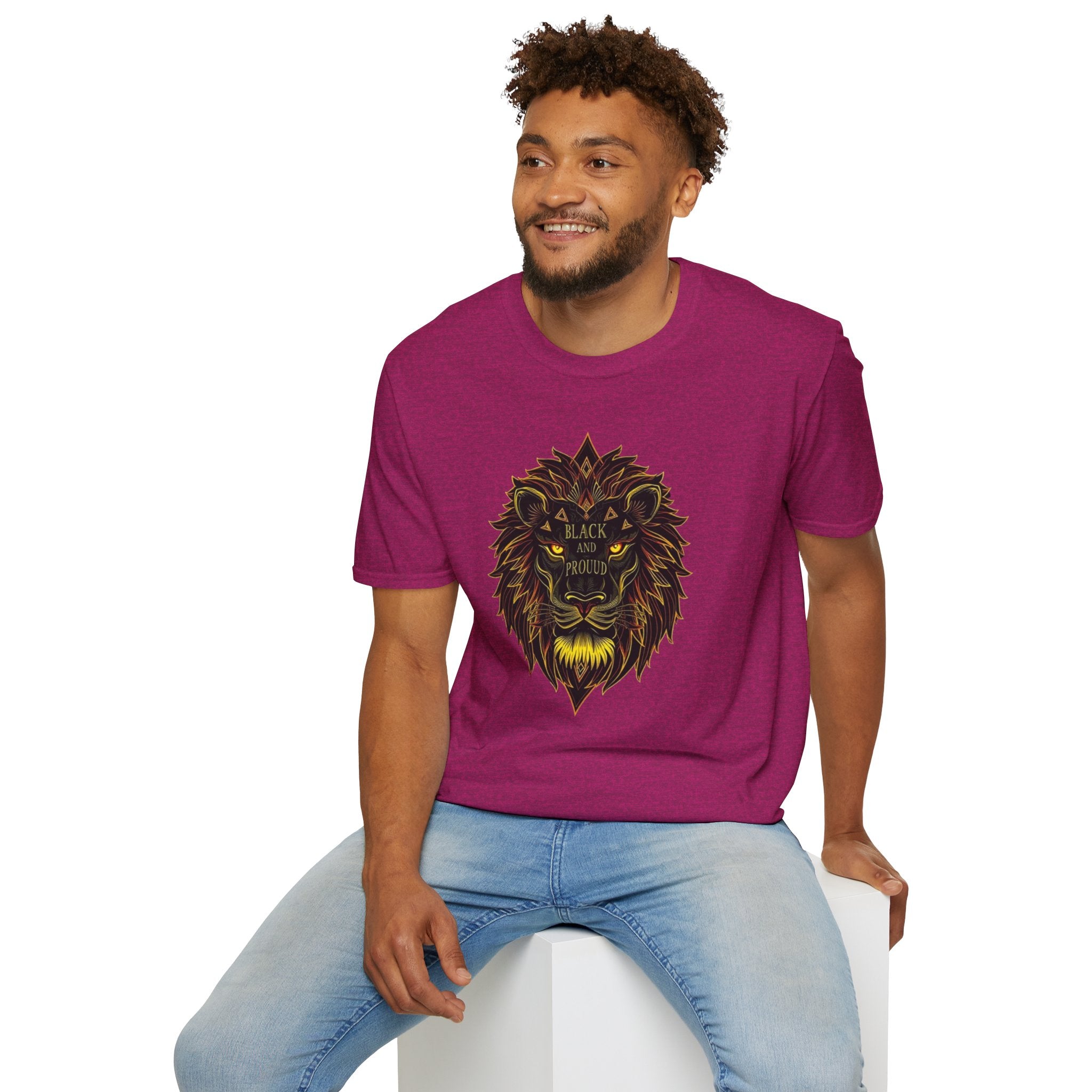 Black & Proud Lion Softstyle T-Shirt - Unisex Graphic Tee
