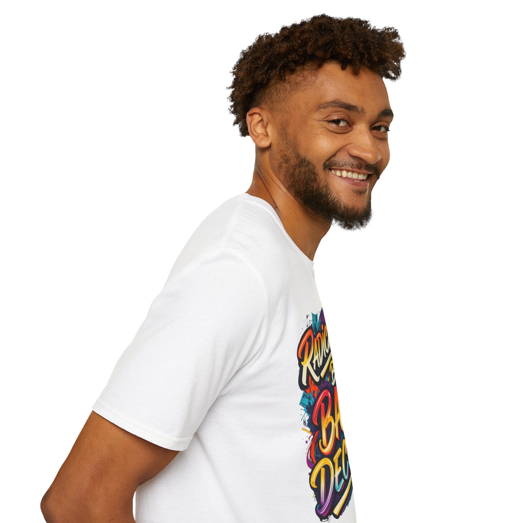 Radicalized by Basic Decency T-Shirt Colorful Graffiti Typography