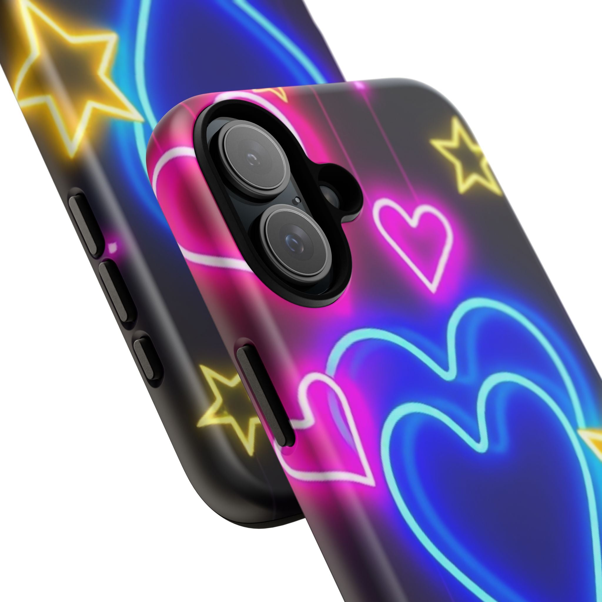 Android OR iPhone Compatible Cases - Neon Love Design - Unique Tough Cases